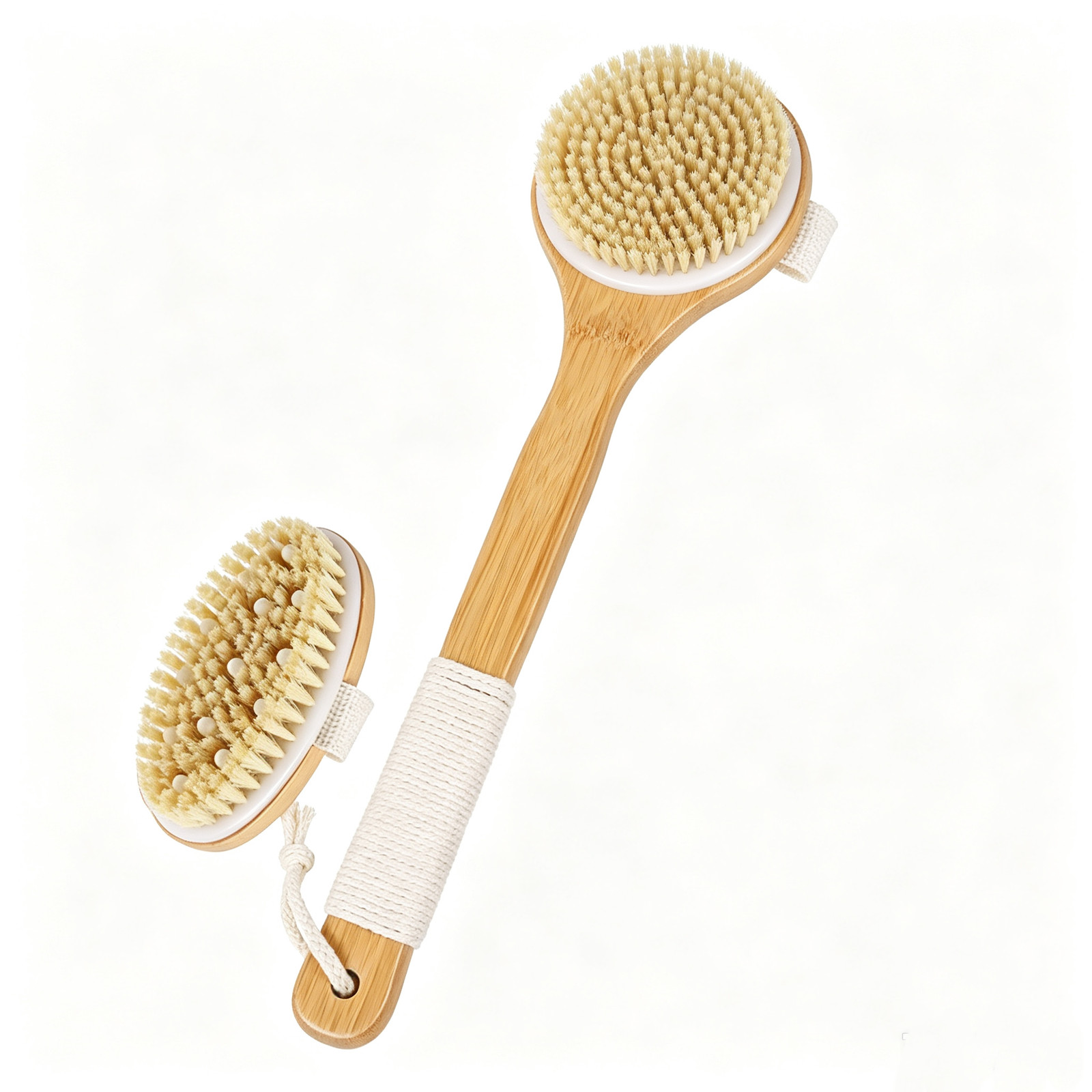 Body Loofah Natural - Bath Body Brush Natural Bristle Long