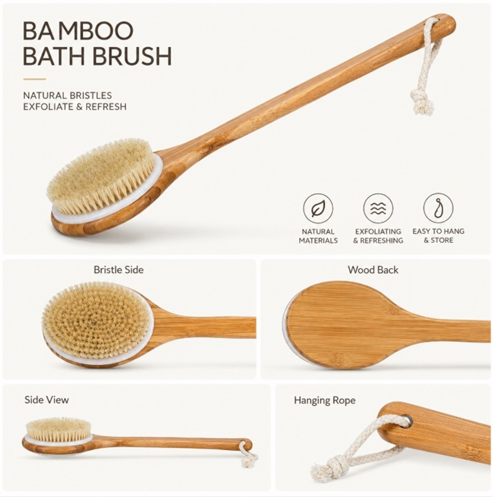 Bath Body Brush Natural Bristl - đánh giá và giá Body Loofah Natural