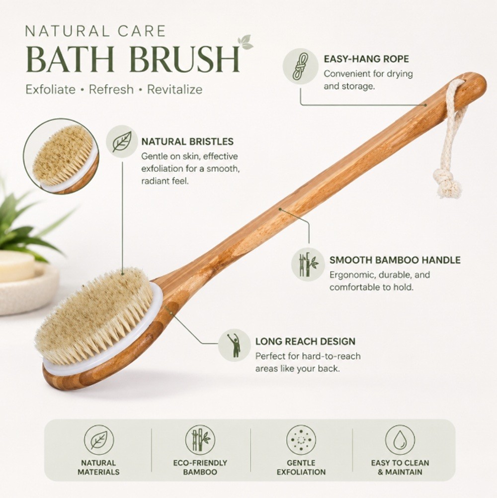 Bath Body Brush Natural Bristl - đánh giá và giá Body Loofah Natural